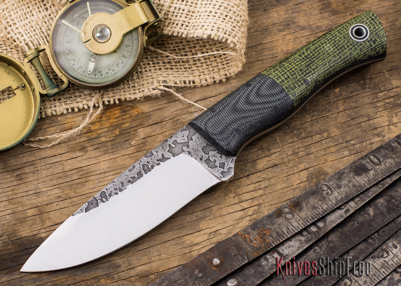 Buy Fiddleback Forge: Hunter - Evergreen Burlap Micarta - Black
