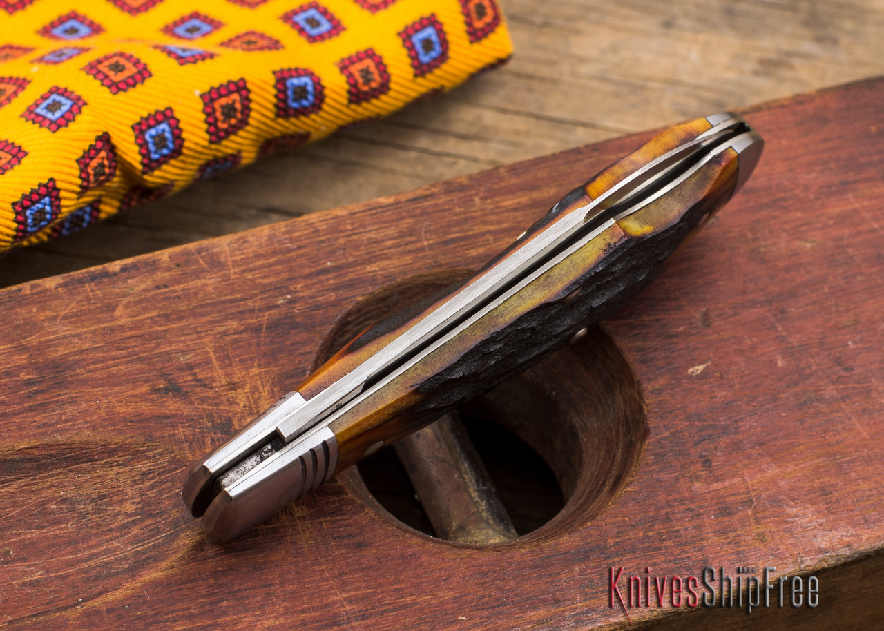 Tuna Valley Cutlery: Easy Open Tear Drop - Burnt Stag - 030809