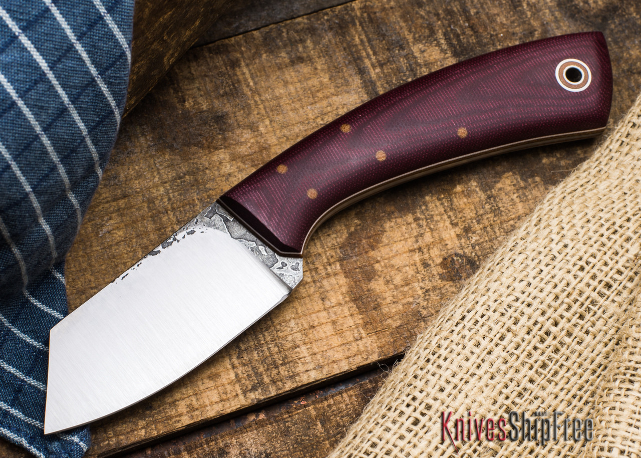 Buy Fiddleback Forge: Snubnose - Maroon Linen Micarta