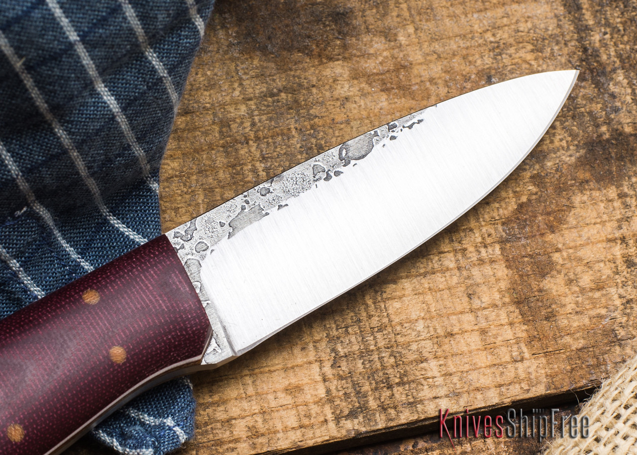 Buy Fiddleback Forge: KE Bushie - Maroon Linen Micarta