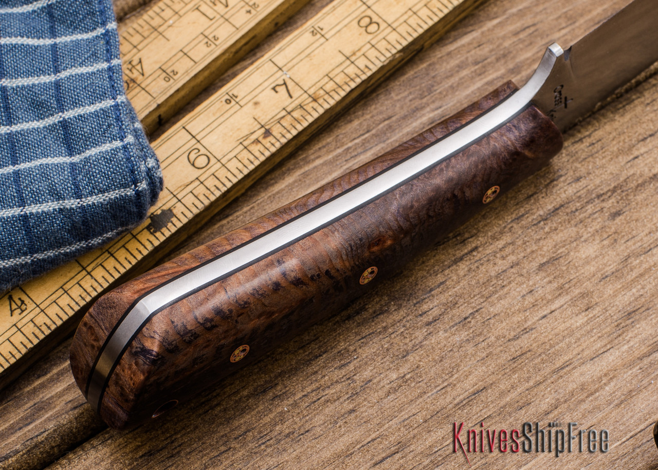 Cross Knives: Lil Whitetail Hunter Knife - Stabilized Redwood Burl