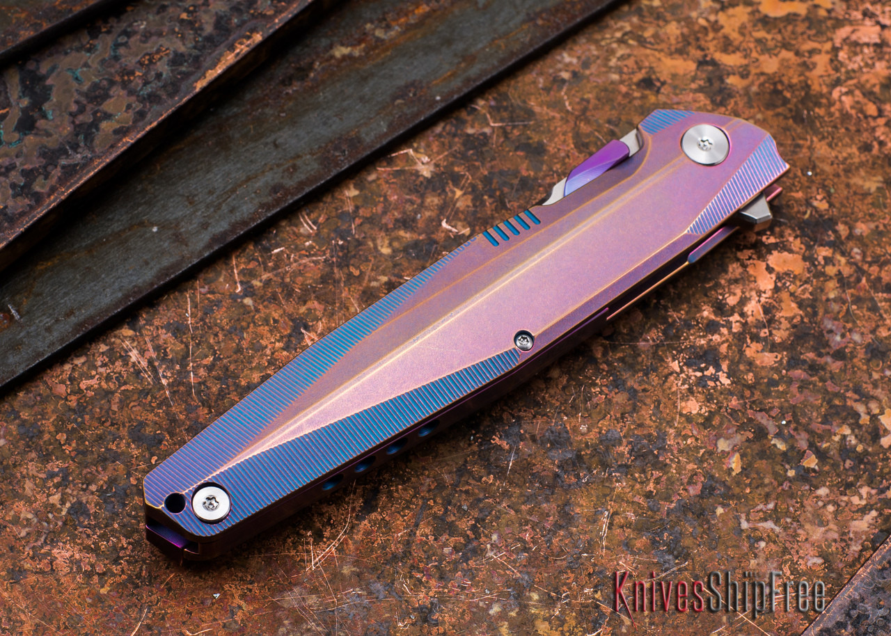 Rike Knives: 1507T - Kwaiken Tanto - Purple / Blue Titanium - CTS