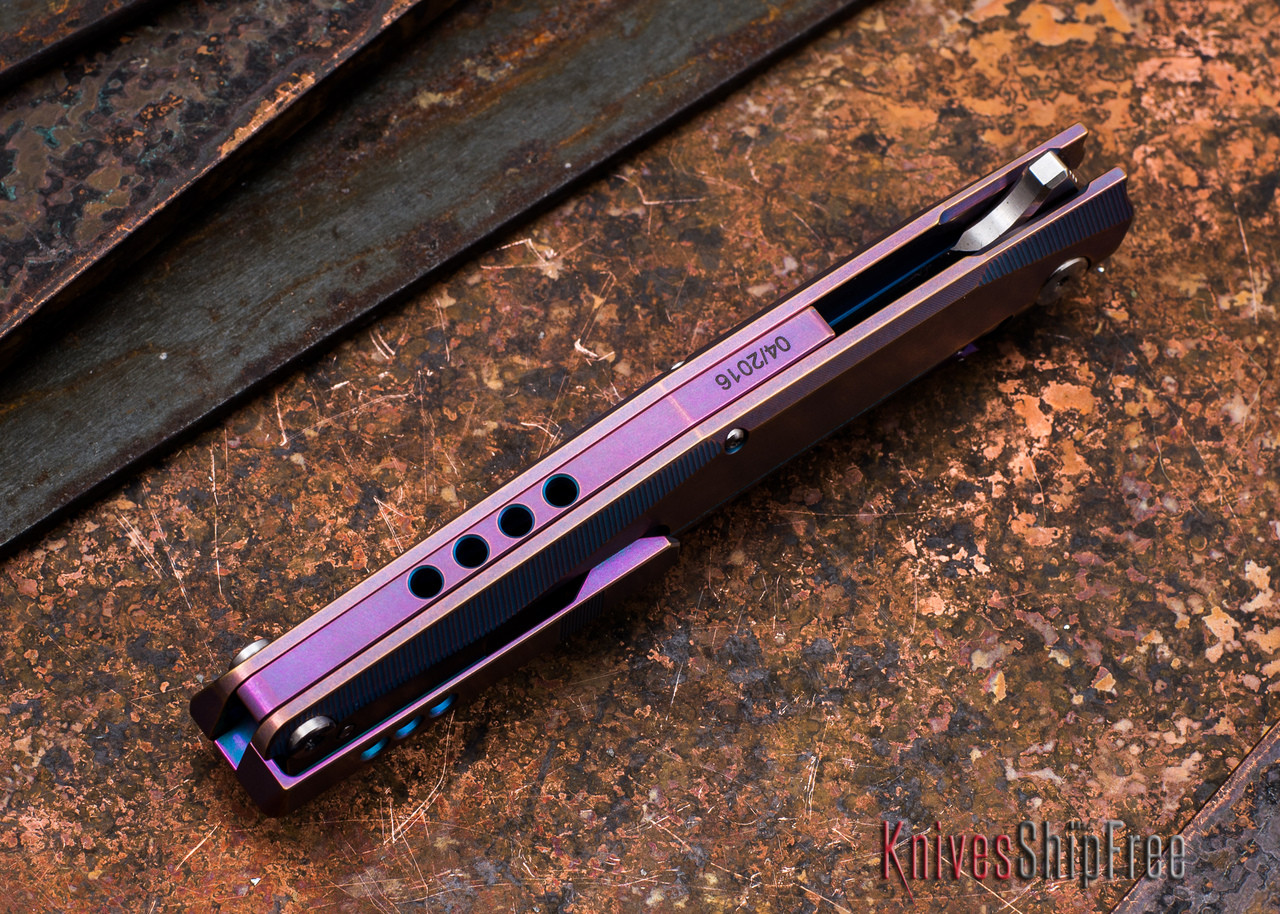 Rike Knives: 1507T - Kwaiken Tanto - Purple / Blue Titanium - CTS