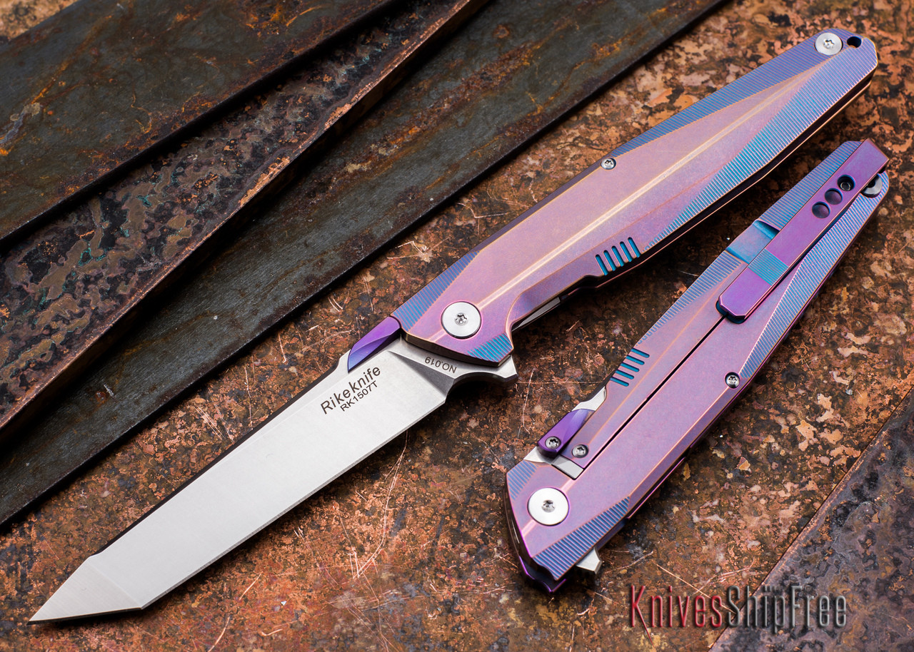 Rike Knives: 1507T - Kwaiken Tanto - Purple / Blue Titanium - CTS