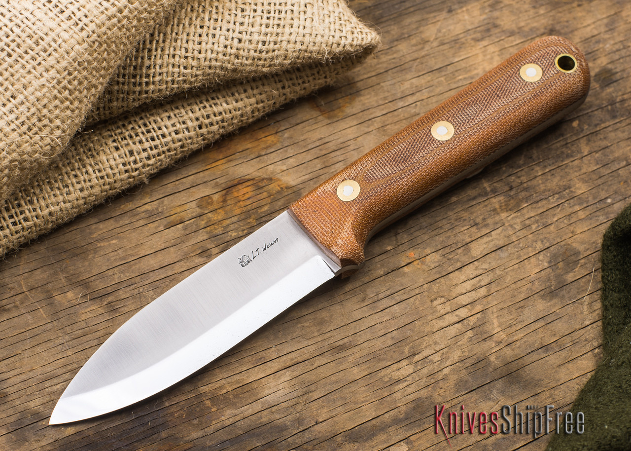 L.T. Wright Knives: Genesis - Natural Micarta - Scandi Grind - A2