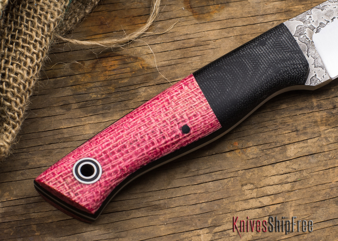 Buy Fiddleback Forge: Bushfinger - Cotton Candy Burlap Micarta