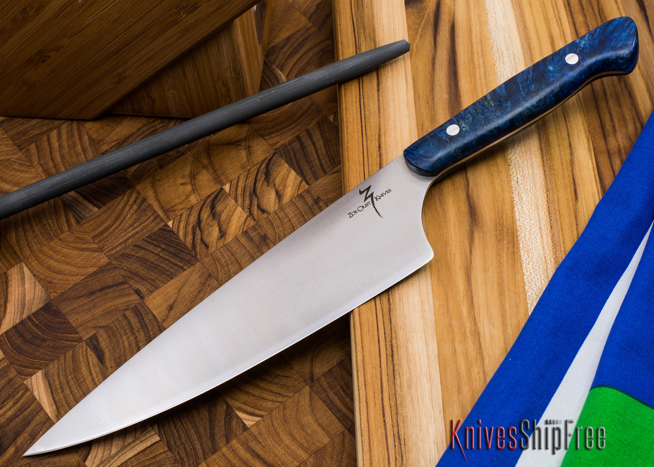 Zoe Crist Knives: Professional Chef's Knife - Blue & Gold Box
