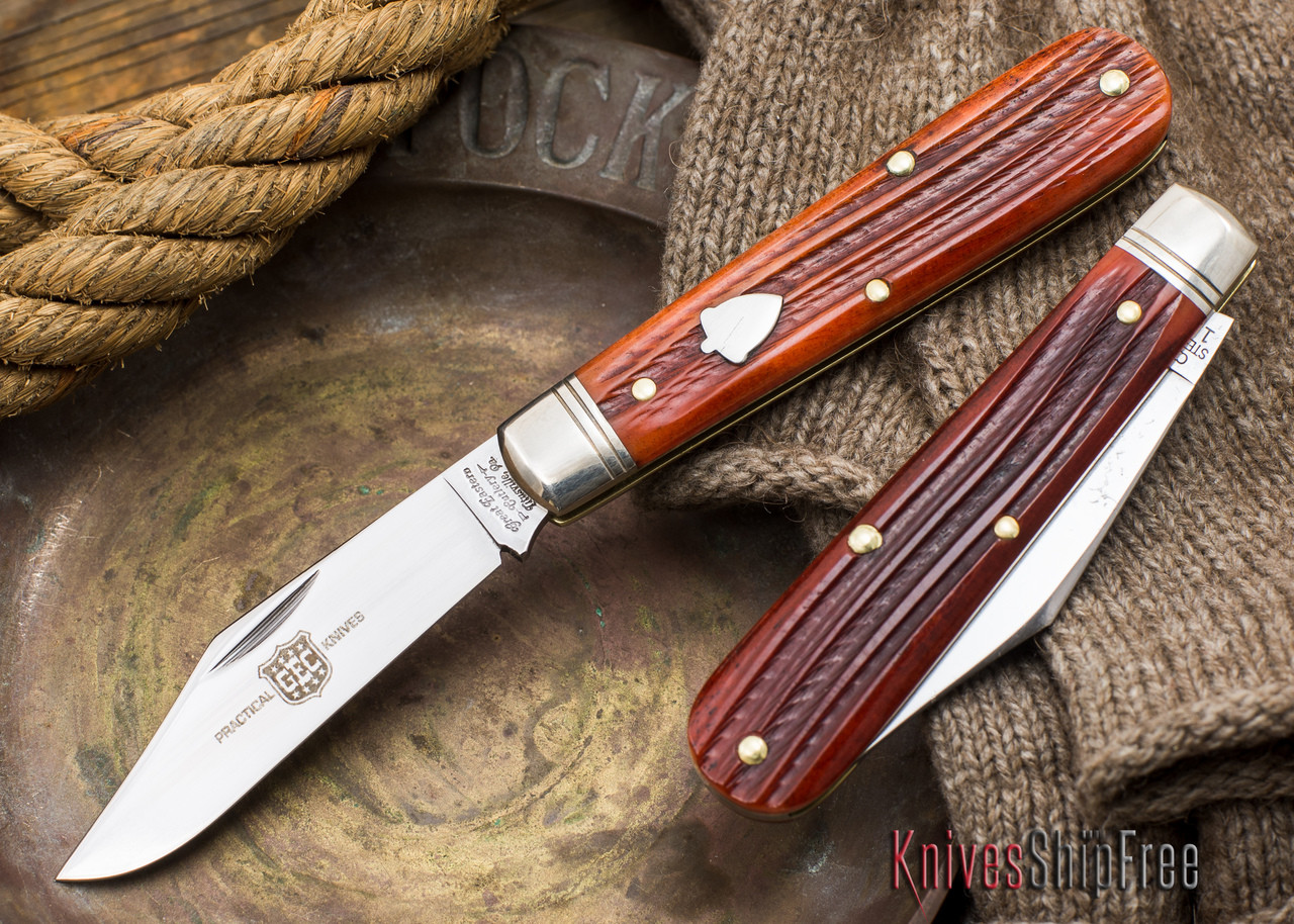 Great Eastern Cutlery: #15 - Boy's Knife - Burnt Orange Jigged Bone