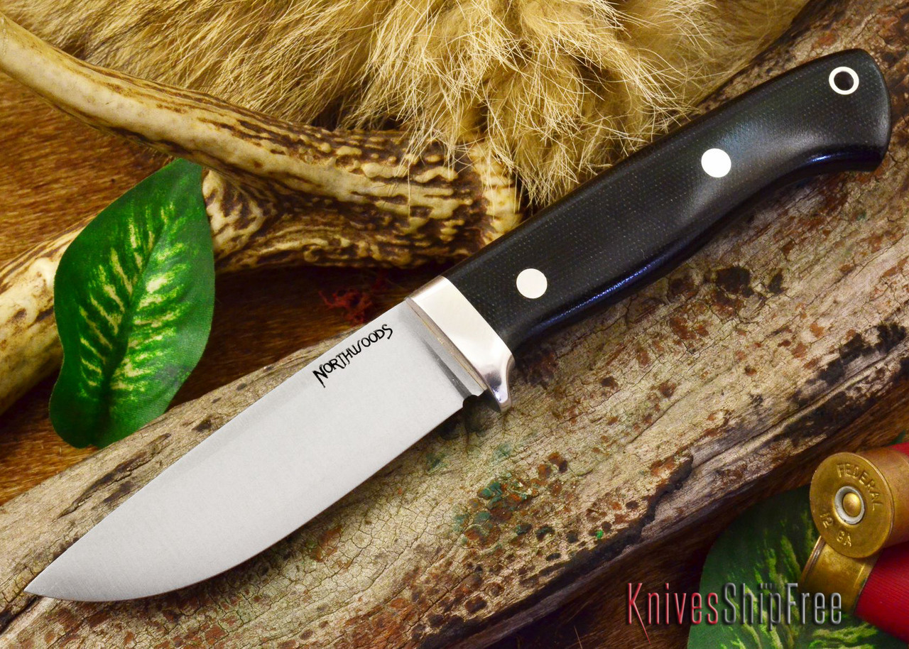 Northwoods Knives: Mackinaw - Black Canvas Micarta
