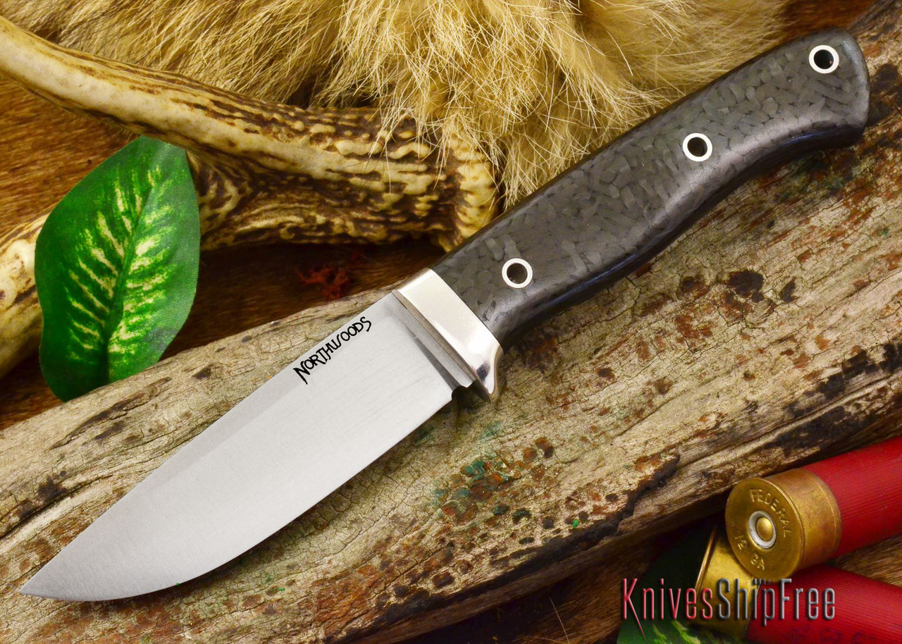 Northwoods Knives: Mackinaw - Black Carbon Fiber - Hollow Pins