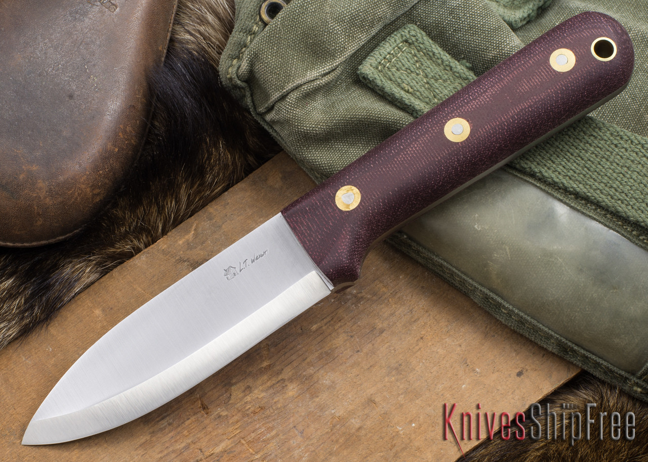 L.T. Wright Knives: Genesis - Scandi Grind - CPM 3V - Double Red