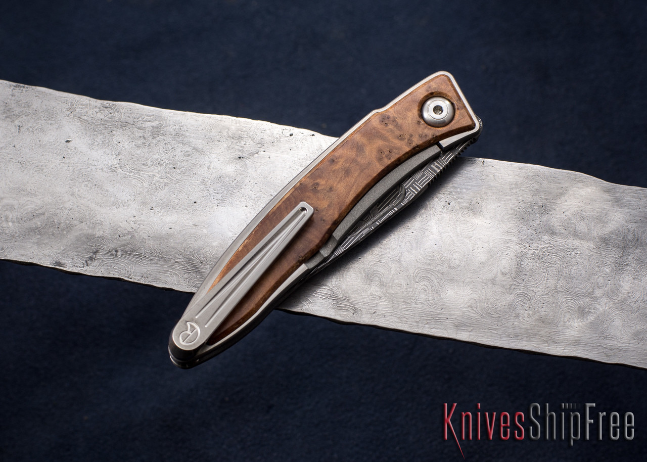 Chris Reeve Knives: Mnandi - Thuya Burl - Basketweave Damascus