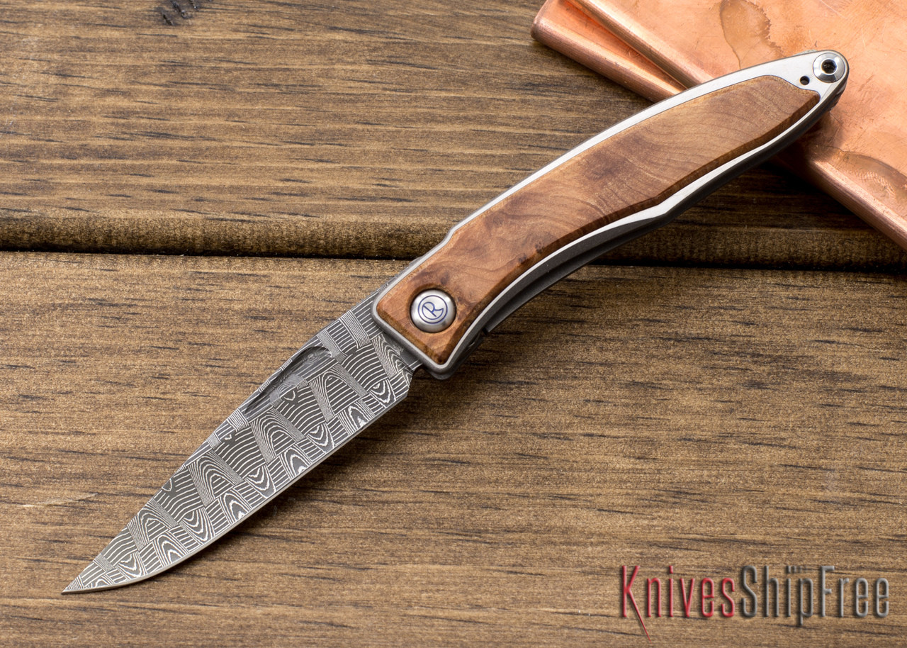 Chris Reeve Knives: Mnandi - Thuya Burl - Basketweave Damascus
