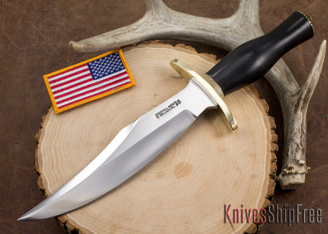 Randall Made Knives: Model 12-8 Bear Bowie - Black Micarta