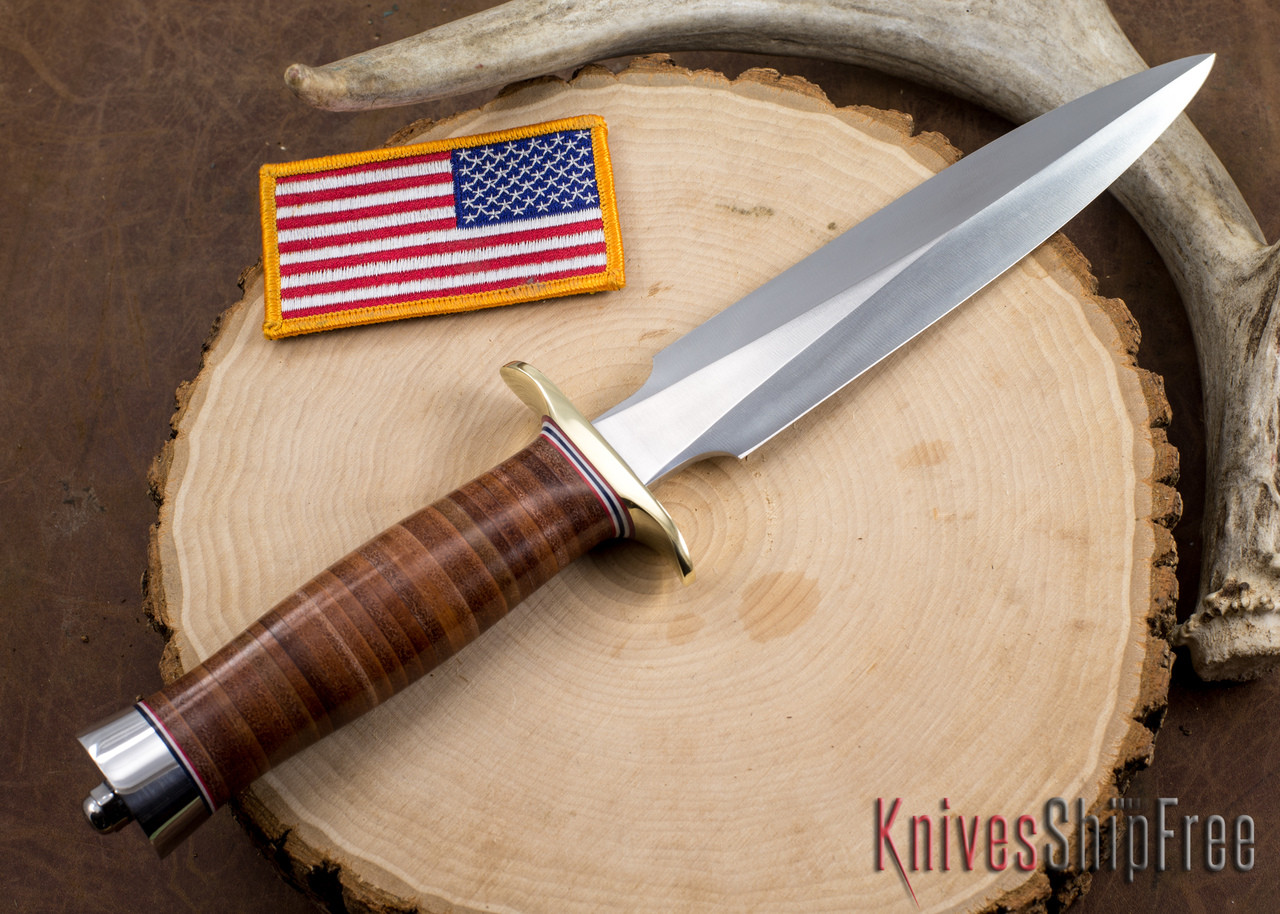 Randall Made Knives: Model 2-7 Fighting Stiletto - Stacked Leather