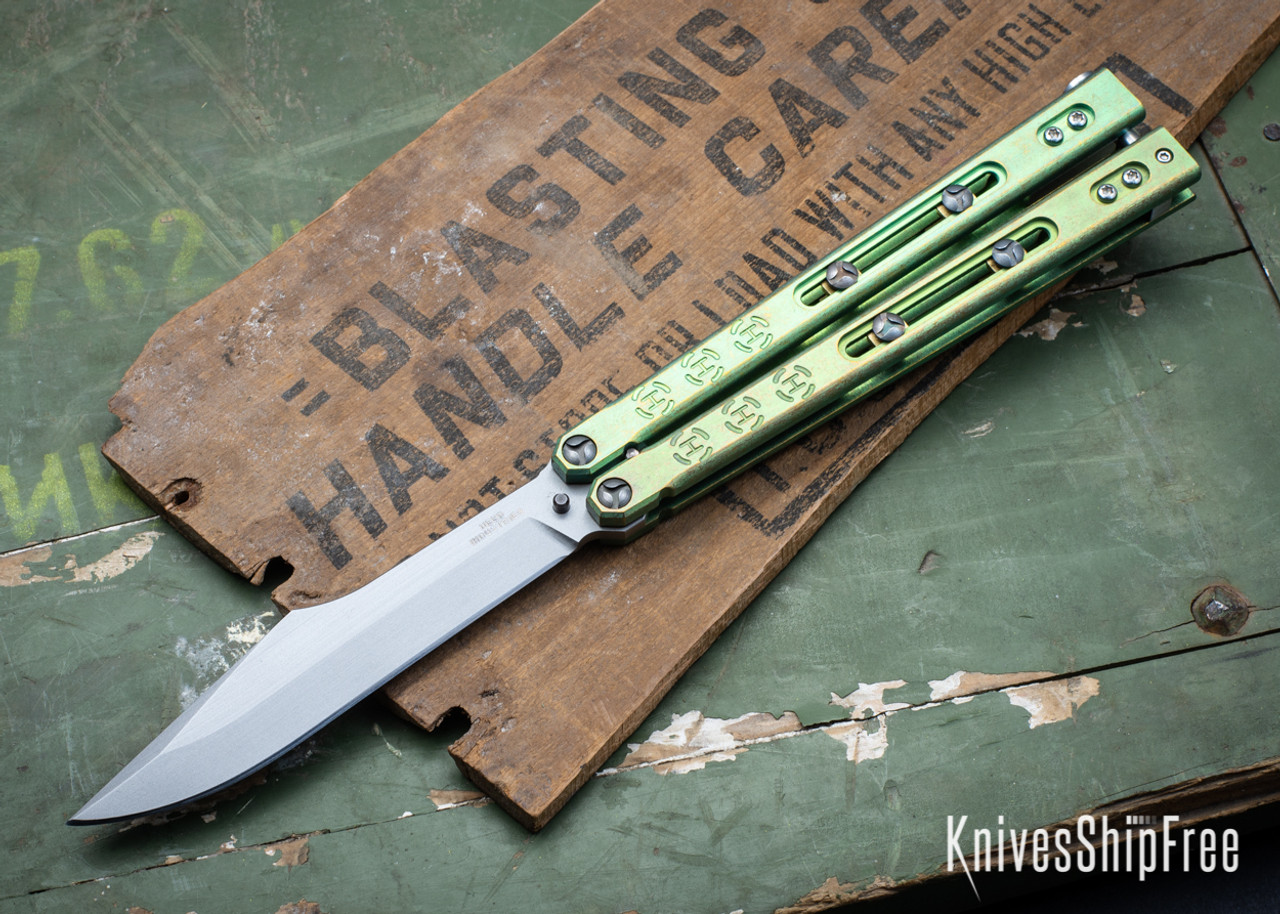 Heed Industries: CFX Mini Balisong - Purple Anodized Titanium - CPM-20CV