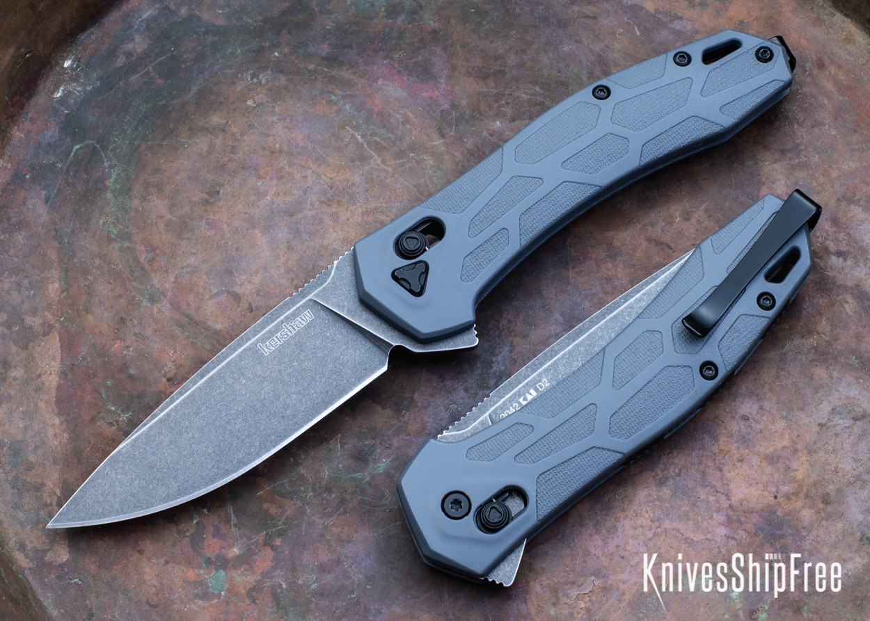 Kershaw Knives Iridium Gray Anodized Aluminum D2 Tool Steel