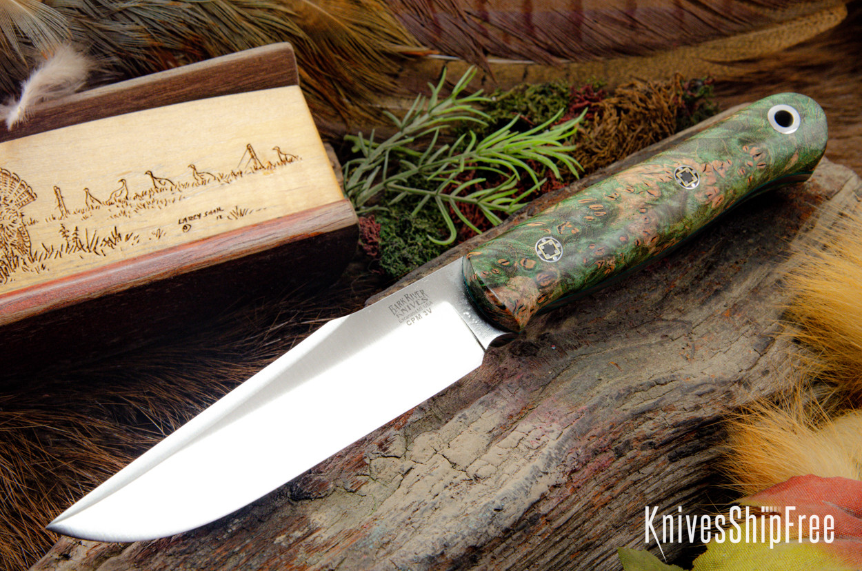Bark River Knives Ultralite Field Knife CPM 3V Tan & Green Maple