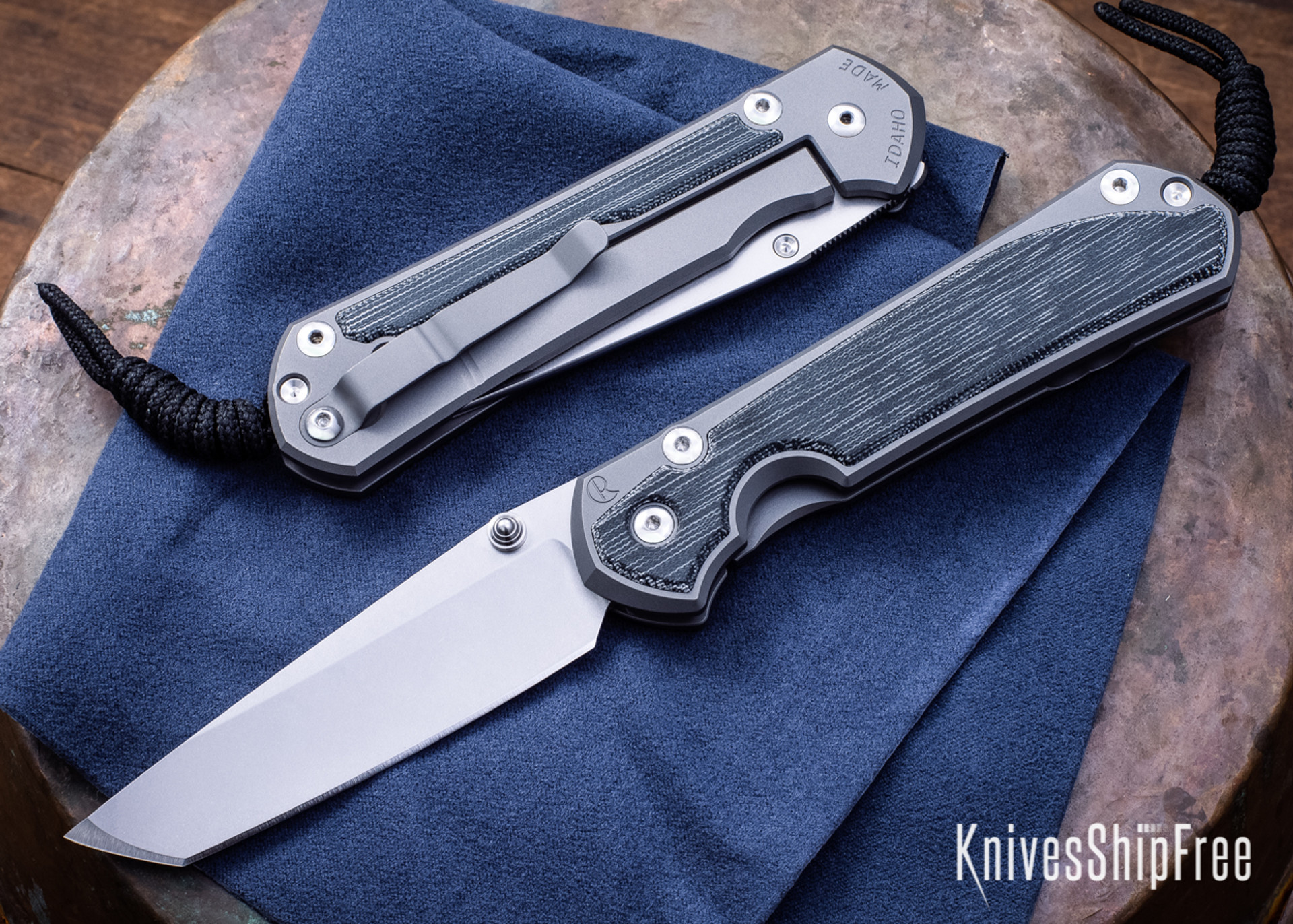 Chris Reeve Knives Large Sebenza 31 Black Canvas Micarta Inlay