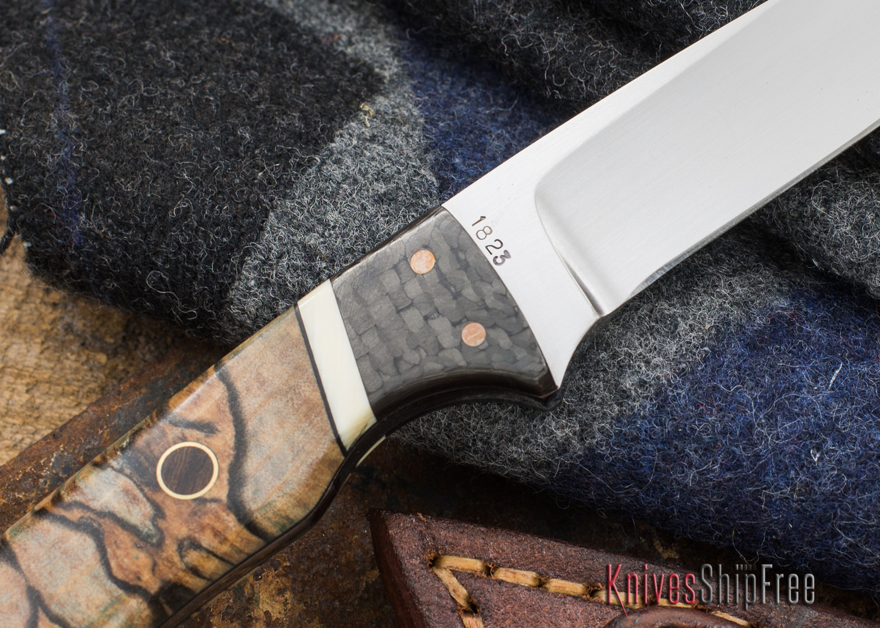 Alan Warren Knives Custom Neck Knife Spalted Maple Burl 1823