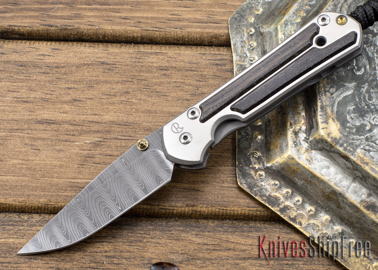 Chris Reeve Knives Small Sebenza 21 Bog Oak Ladder Damascus 021312
