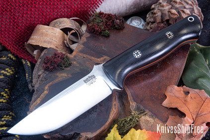 Bark River Knives: Bravo 1.25 - CPM 3V - Glow in the Dark Pinecone - Blue  Liners - Hollow Brass Pins - Rampless