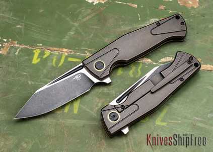 Bestech Knives: Horus - Black/Bronze Titanium Framelock - CPM-S35Vn Black Stonewashed Blade