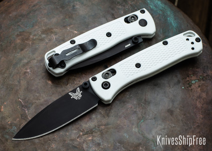 Benchmade Knives: 533BK-1 Mini Bugout - White Grivory - AXIS Lock - CPM S30V - Black Cerakote