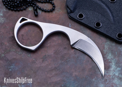 Bastinelli Knives: Diagnostic - Stonewashed N690 - Karambit Neck Knife