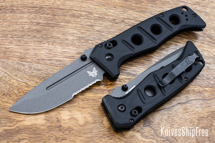 Benchmade Knives: 275SGY-1 Adamas - Black G-10 - CPM CruWear - Tungsten Gray Cerakote - Partially Serrated