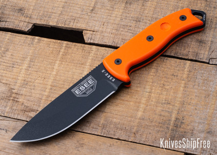  ESEE Knives: ESEE-5P-B-OR - Black Blade - Orange G-10