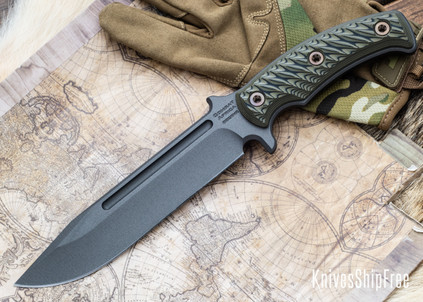 RMJ Tactical: Combat Africa - Textured Black G-10 - 80CrV2