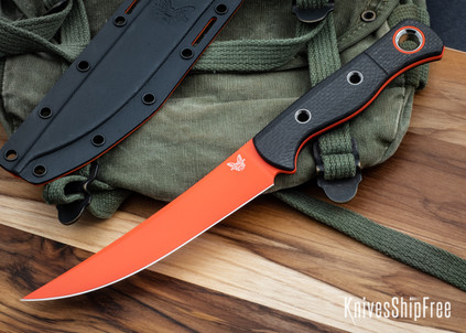 Benchmade Knives: 15500OR-2 Meatcrafter - Carbon Fiber - CPM-S45VN - Orange Cerakote