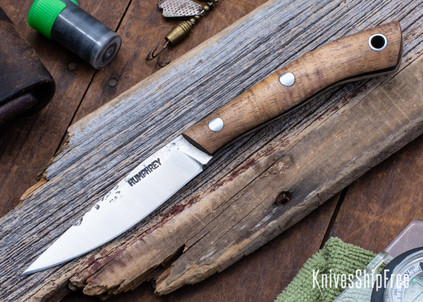 Lon Humphrey Knives: Bird & Trout - Forged AEB-L - Tasmanian Blackwood - Black Liners - LH03EH062