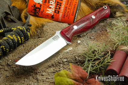 Bark River Knives: Gunny - CPM 3V - Red Cyclone Mesh - Red Liners