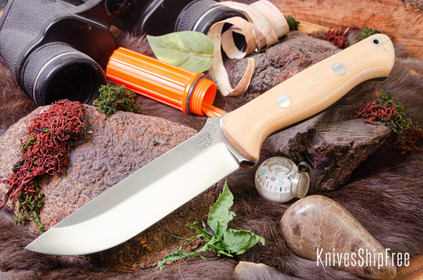 Bark River Knives: Bravo 1.25 - CPM 3V - Antique Bone Linen Micarta