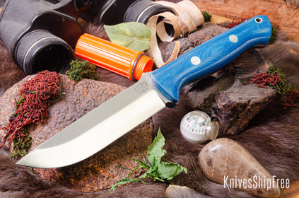 Bark River Knives: Bravo 1.25 - CPM 3V - Blue Canvas Micarta