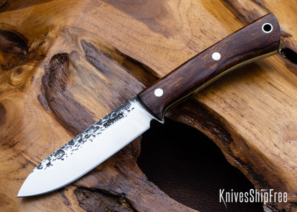 Lon Humphrey Knives: Gold Digger - Forged 52100 - Desert Ironwood - Yellow Liners - LH23IH148