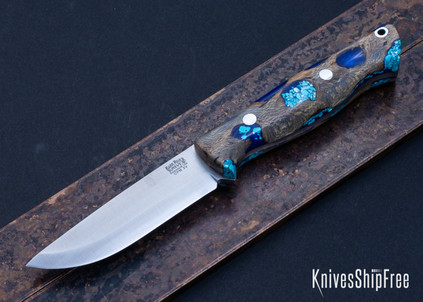 Bark River Knives: Gunny Scandi - CMP 3V - Blue Cholla Cactus with Turquiose