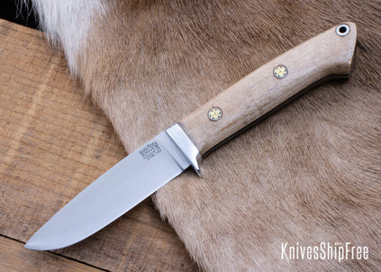 Bark River Knives: Bobcat Hunter - CPM 154 - Natural Curly Maple - Black Liners - Mosaic Pins #2