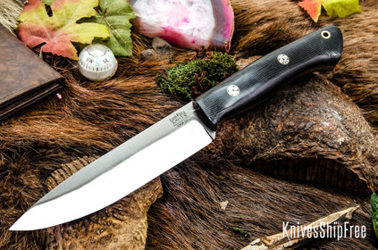 Bark River Knives: Bushcrafter II - CPM 3V - Black Canvas Micarta