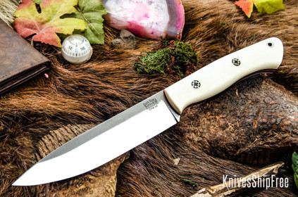 Bark River Knives: Aurora II - CPM 3V - Ivory Micarta G-10 - Thick Red Liners - Mosaic Pins