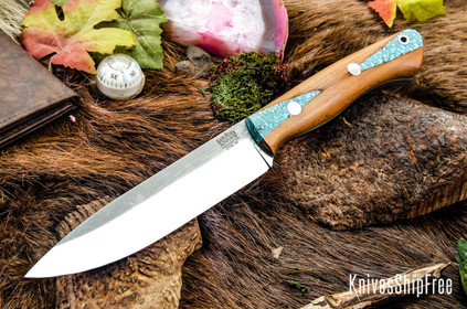 Bark River Knives: Aurora Scandi 3V - Red Texas Fencepost - Sea