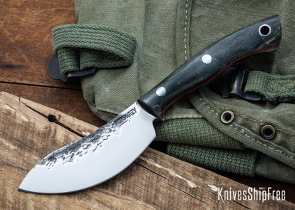 Lon Humphrey Knives: Blacktail Nessmuk - Forged 52100 - Storm Maple - Red Liners - LH24AI043