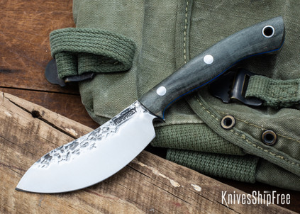 Lon Humphrey Knives: Blacktail Nessmuk - Forged 52100 - Storm Maple - Blue Liners - LH24AI063