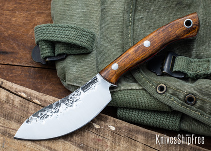 Lon Humphrey Knives: Blacktail Nessmuk - Forged 52100 - Desert Ironwood - Red Liners - LH24AI194