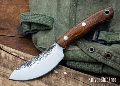 Lon Humphrey Knives: Blacktail Nessmuk - Forged 52100 - Desert Ironwood - Orange Liners - LH24AI224