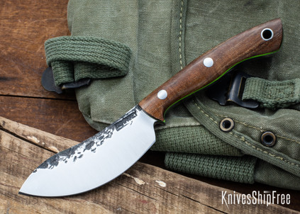 Lon Humphrey Knives: Blacktail Nessmuk - Forged 52100 - Tasmanian Blackwood - Green Liners - LH24AI230