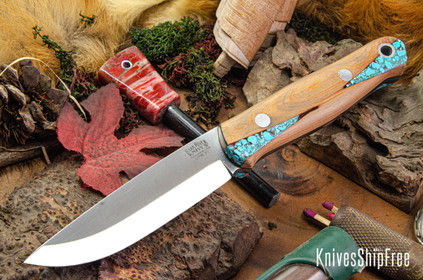 Bark River Knives: Bushcrafter II - CPM 3V - Red Texas Fencepost - Black Liners