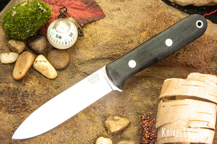 Bark River Knives: Mini Kephart - CPM 3V - Black Canvas Micarta - Matte